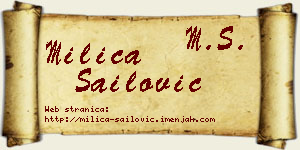 Milica Sailović vizit kartica